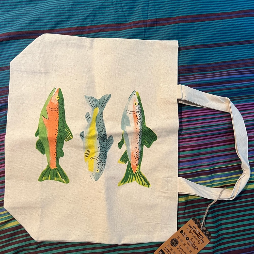 Trout Tote Bag NWT